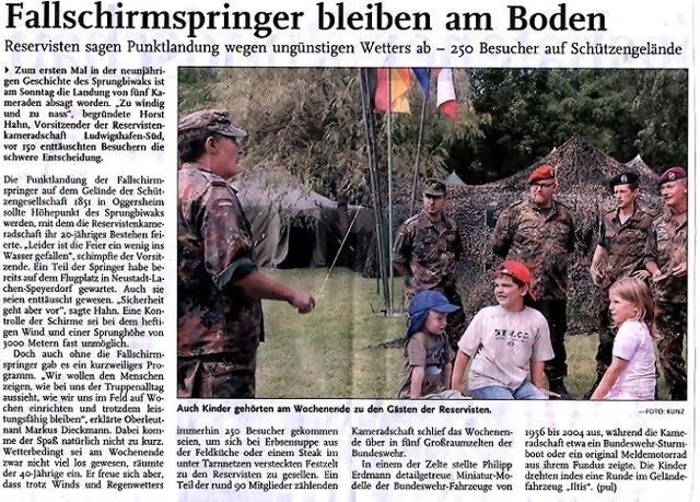 Unterstützung der Reservistenkameradschaft Ludwigshafen Süd 2005