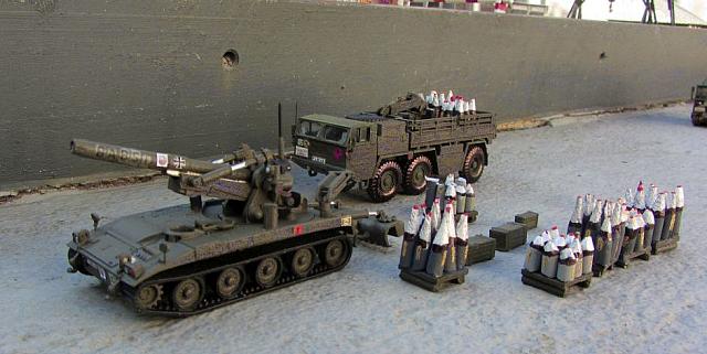 Begleitfahrzeug Faun L 912-21 MUN und Feldhaubitze M110, Bundeswehr 1964