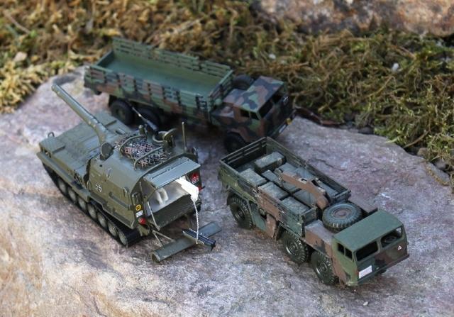 M55 sPzH Bundeswehr von 1956-1966 mit 2x Faun LKW 10t