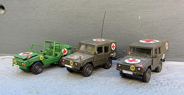 3x VW Iltis Sanitätsfahrzeuge der Bundeswehr von 1978 - 1995