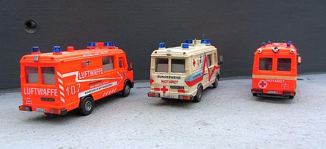 2x MB Typ 609 D L, 1x MB Typ 609 D Notarztwagensysteme von 1995