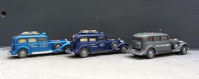 3x Horch 830 BL Pullmann Limousine Krankenwagen von 1930 - 1945