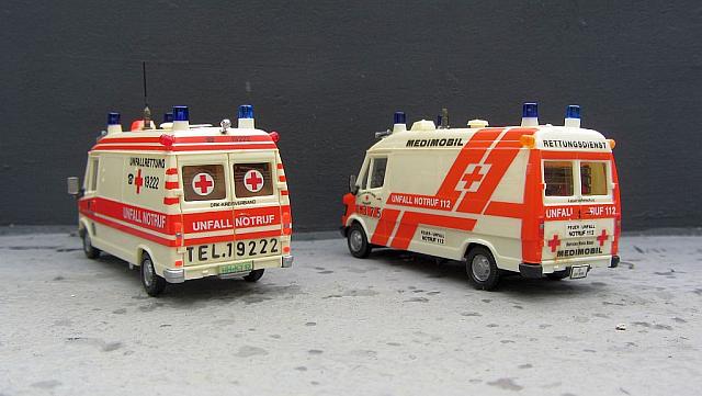2x DB 307 D DRK Einsatzfahrzeuge von 1988
