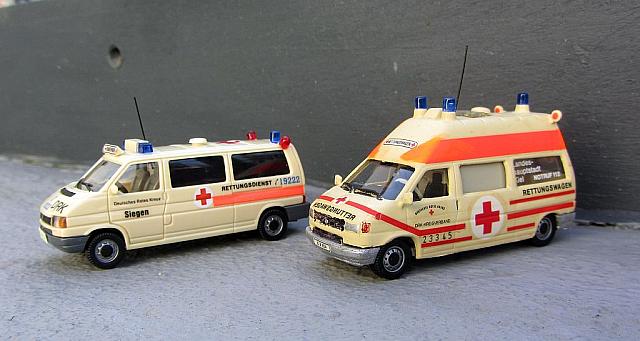 2x VW T4 lang DRK-Mehrzwecksanitätsfahrzeug von 1990