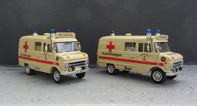 2x Opel Blitz B 2,0t Kastenwagen: DRK Einsatzfahrzeug von 1970