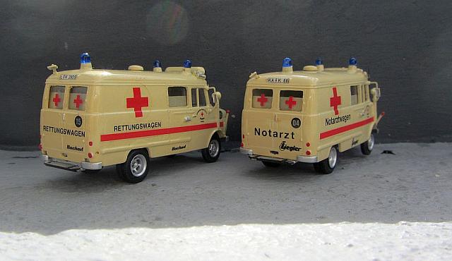 2x Opel Blitz B 2,0t Kastenwagen: DRK Einsatzfahrzeug von 1970