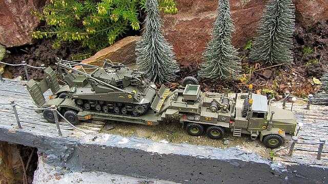 SZgM Faun L 908 SA mit US-Aufleger und Bergepanzer M74 Bundeswehr von 1958