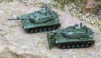 1x M60 A3 mit 105mm Bordkanone und mit Räumschaufel M9 US-Army von 1980 und 1x M60 A3 mit 105mm Bordkanone US-Army von 1978