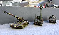 M 110 A2 sFH 203mm Bundeswehr 1985 und 2 Begleitpanzer aus der M 113er Serie