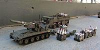 Begleitfahrzeug Faun L 912-21 MUN und Feldhaubitze M110, Bundeswehr 1964