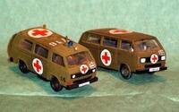 2x VW T3 links Krankenwagen rechts Hilfskrankenwagen Sanitätsfahrzeuge der Bundeswehr ab 1990