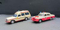 2x MB 220 DRK Einsatzfahrzeuge 1968
