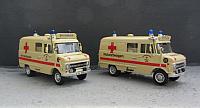 2x Opel Blitz B 2,0t Kastenwagen: DRK Einsatzfahrzeug von 1970
