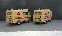 2x Opel Blitz B 2,0t Kastenwagen: DRK Einsatzfahrzeug von 1970
