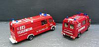 1x MB 614 D L langes Fahrgestell und 1x MB 614 D Rettungsfahrzeuge der Feuerwehr in München von 1998