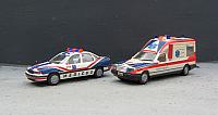 Rettungsfahrzeuge in Dänemark 1998 und 2001