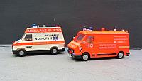 Fiat 2,1 D priv. Rettungswagen von 1992 und Citrön 1,9 D gemeins. Neugeborenen-RTW der Rettungsdienste von 1992